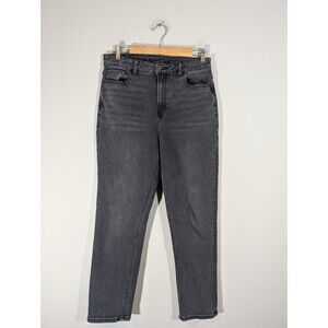 American Eagle Women Black Mom High Rise Ankle Jeans Sz 10 Grunge Streetwear EMO